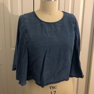 Kimchi Blue Chambray Flowy Sleeves Top